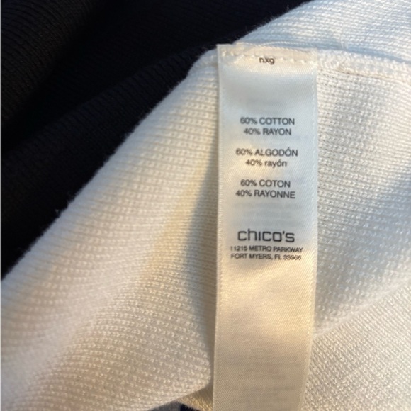 CHICOS COLORBLOCK SLEEVELESS BLACK & WHITE CASUAL OPEN FRONT LONG VEST SIZE 8-10 - Picture 5 of 10